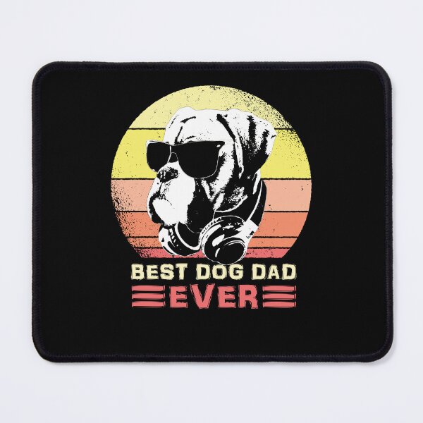 Item preview, Best Dog Dad Ever Retro Sunset Boxer Dog designed and sold by marke770.