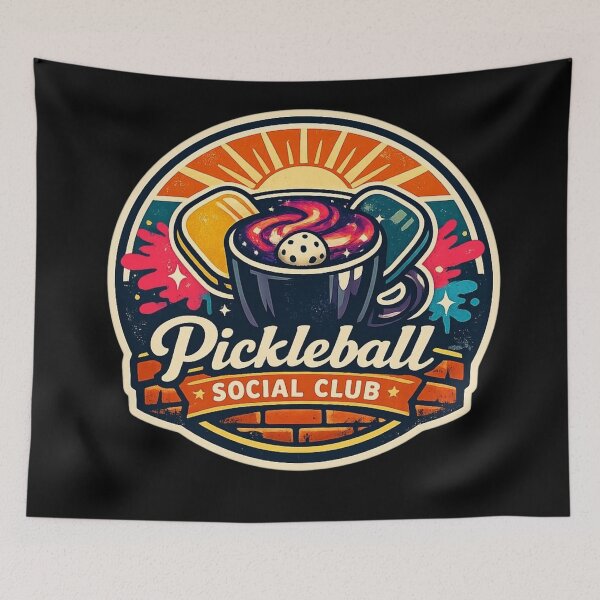 Item preview, Pickleball Social Club — Retro Sports Emblem Sticker designed and sold by Timeless Junction.
