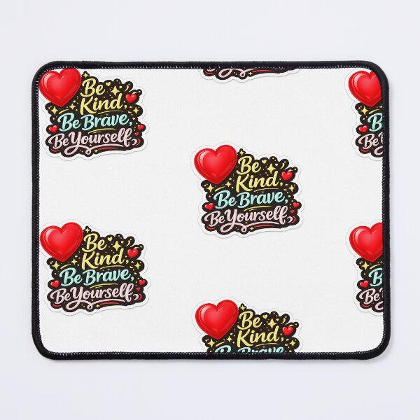 Item preview, Be Kind Be Brave Be Yourself Sticker PNG | Inspirational Heart Quote Design designed and sold by Ishratparween11.