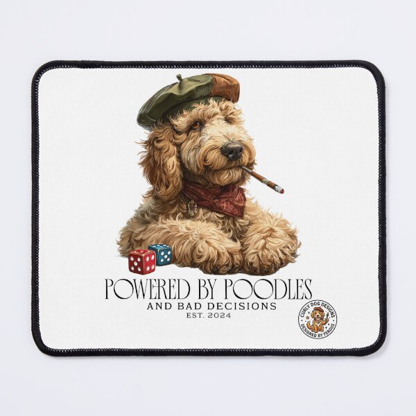 Item preview, Powered by Poodles and Poor Decisions Funny Dog Lover T-Shirt designed and sold by CurlyDogDesigns.