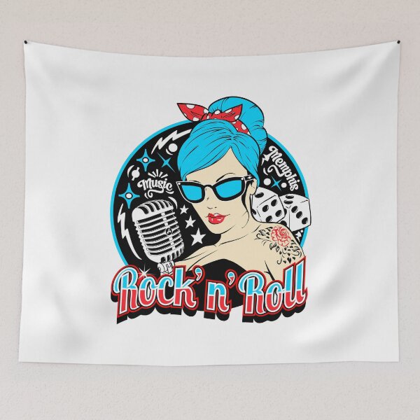 Item preview, Memphis Rockabilly Pin Up Girl Vintage Rocker Rock N Roll Sock Hop designed and sold by MemphisCenter.