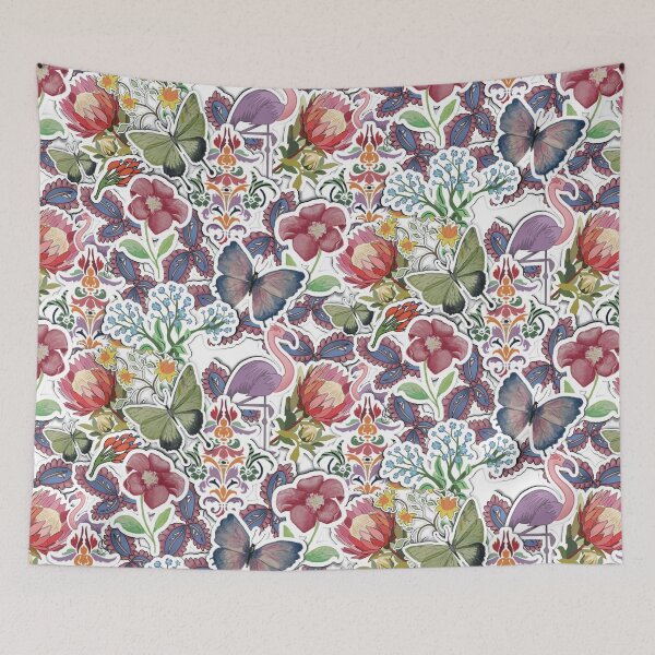 Item preview, Floral and Flamingo hand drawn art designed and sold by FionaMearon.