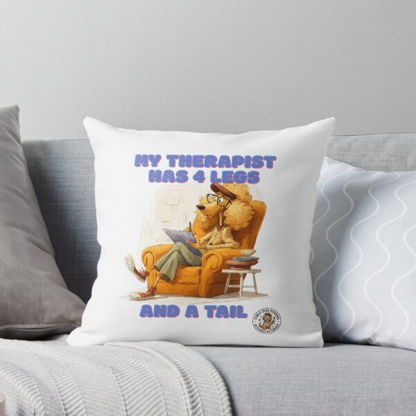 Item preview, My Therapist Has Four Legs and a Tail Funny Poodle Dog T-Shirt designed and sold by CurlyDogDesigns.