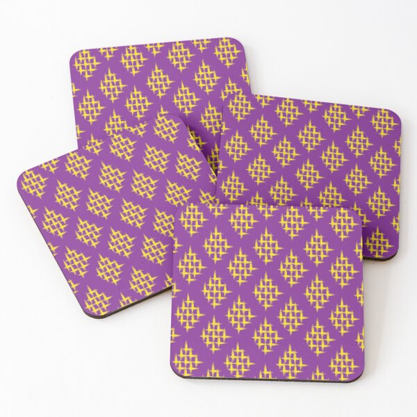 Item preview, Thai silk ikat seamless pattern with yellow geometric ornaments on purple background. designed and sold by AjjimaJKM.