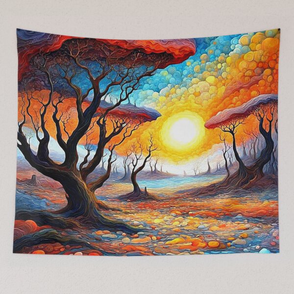 Item preview, Sunrise through misty forest designed and sold by George Hutton Hunter.