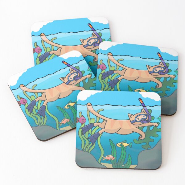 Item preview, Snorkeling Cat designed and sold by doodlecats.