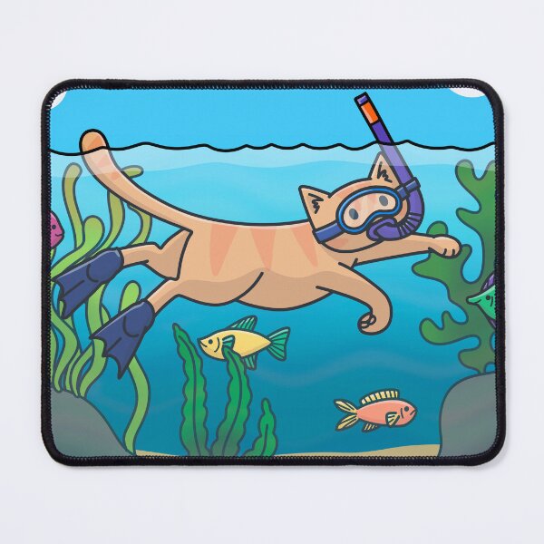 Item preview, Snorkeling Cat designed and sold by doodlecats.