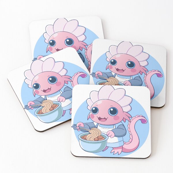 Item preview, axolotl chef cooking ramen in miniature kitchen designed and sold by Senglaopattern.