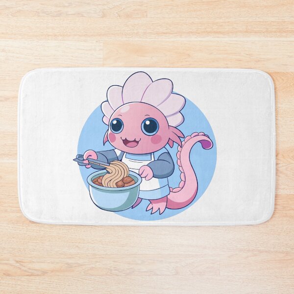 Item preview, axolotl chef cooking ramen in miniature kitchen designed and sold by Senglaopattern.