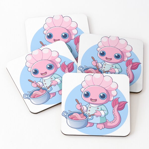 Item preview, axolotl chef cooking ramen in miniature kitchen designed and sold by Senglaopattern.
