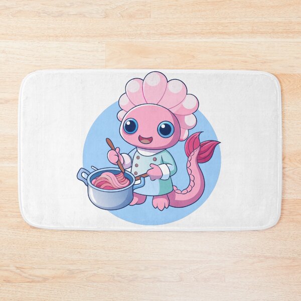 Item preview, axolotl chef cooking ramen in miniature kitchen designed and sold by Senglaopattern.