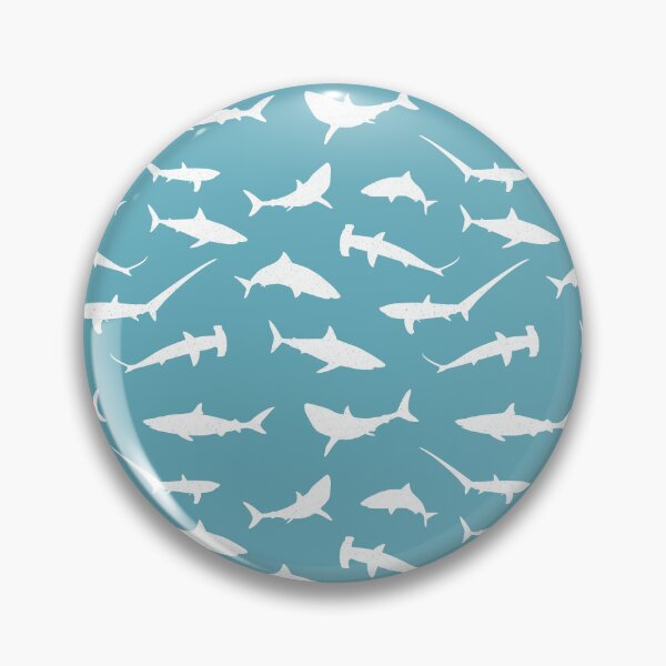 Item preview, Shark Pattern in Blue and White designed and sold by CreativeTwins.
