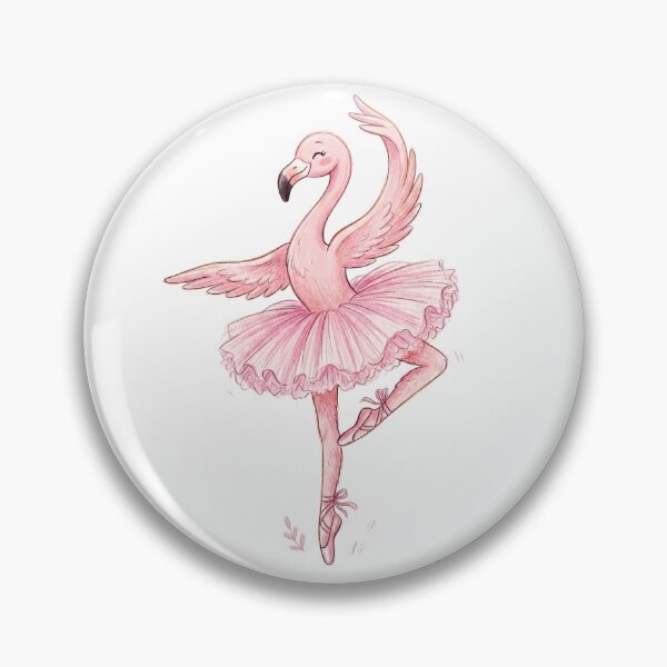 Item preview, Cute Pink Flamingo Ballerina Dancing Ballet Illustration designed and sold by TaiwanMemory.