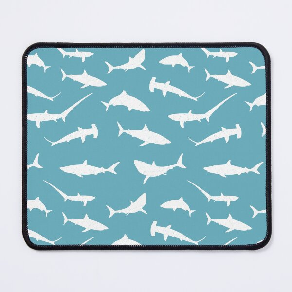 Item preview, Shark Pattern in Blue and White designed and sold by CreativeTwins.