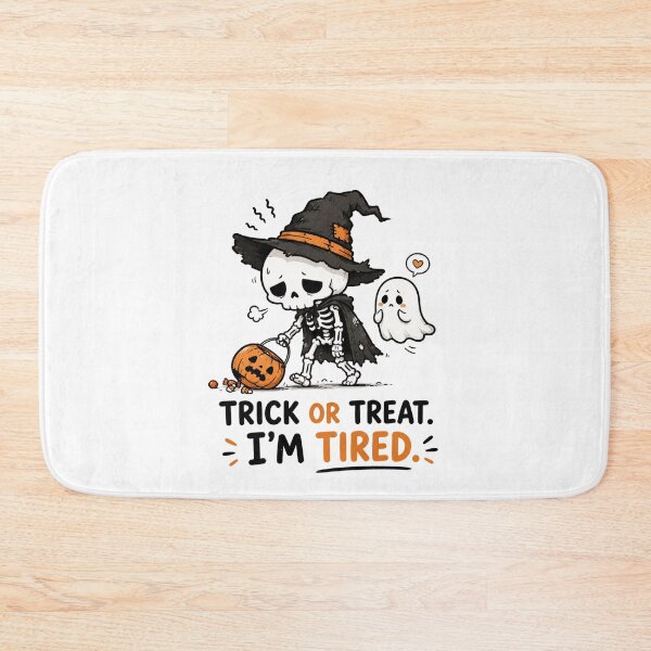 Item preview,  Trick or Treat or Tired Halloween Shirt — Funny Skeleton Witch Pumpkin Halloween Humor Gift Spooky Season Tee designed and sold by MaynyStudio.