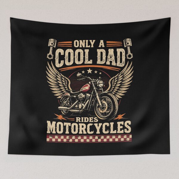 Item preview, Only A Cool Dad Rides Motorcycles | Motorcycle Dad Rider Father designed and sold by FormalDehyena.