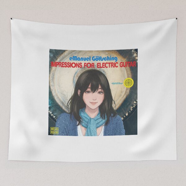 Item preview, IMPRESSIONS FOR ELECTRIC GUITAR ( EMANUEL GÖTTSCHING ) Retro Album Cover Parody Art designed and sold by MOJO-MIDORI.