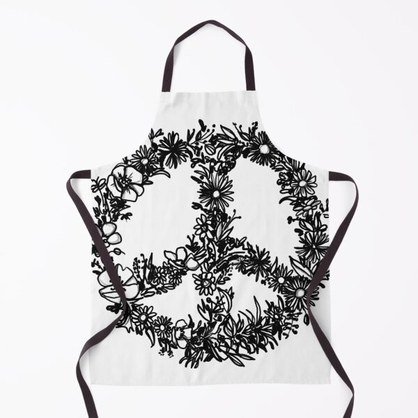 Item preview, Floral Peace Sign – Hand-drawn illustration, pencil, no ai designed and sold by peerisdrawing.