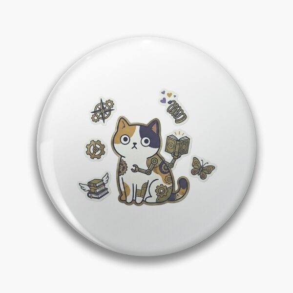 Item preview, Mechanical Clockwork Kitten Art designed and sold by LittleStickerPlanet.