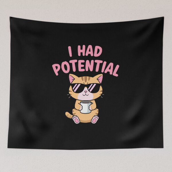 Item preview, I Had Potential Funny Cat Sunglasses T-Shirt designed and sold by Painter1Joyx.