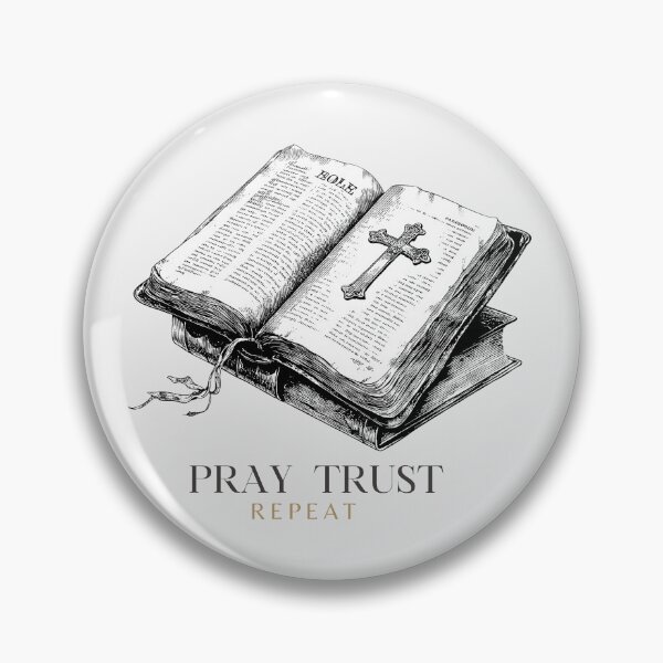 Item preview, Faith Bible T-Shirt – PRAY TRUST REPEAT Christian Tee designed and sold by Anastasiia Yurevych.