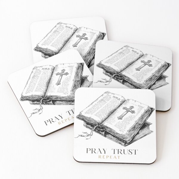 Item preview, Faith Bible T-Shirt – PRAY TRUST REPEAT Christian Tee designed and sold by Anastasiia Yurevych.