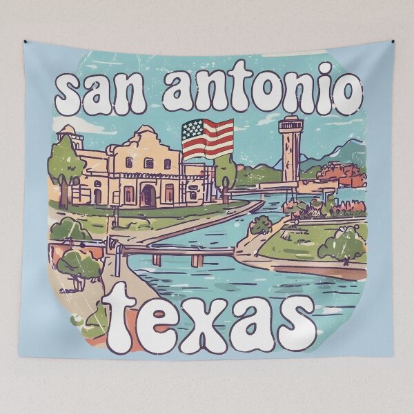Item preview, San Antonio Texas The Alamo Retro Skyline Pride  designed and sold by HowToCanadian.