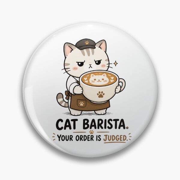 Item preview, Cat Barista Shirt Your Order Is Judged — Funny Grumpy Cat Coffee Lover Gift Cute Kawaii Barista Humor Tee designed and sold by MaynyStudio.