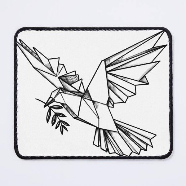 Item preview, Origami Peace Dove – Hand-drawn illustration, pencil, no ai designed and sold by peerisdrawing.
