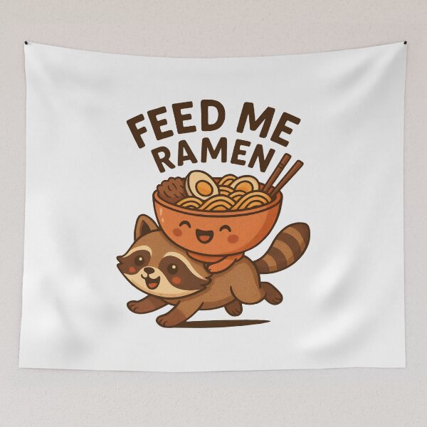 Item preview, Feed Me Ramen Cute Kawaii Raccoon Noodle Bowl designed and sold by Photo-Sphere101.