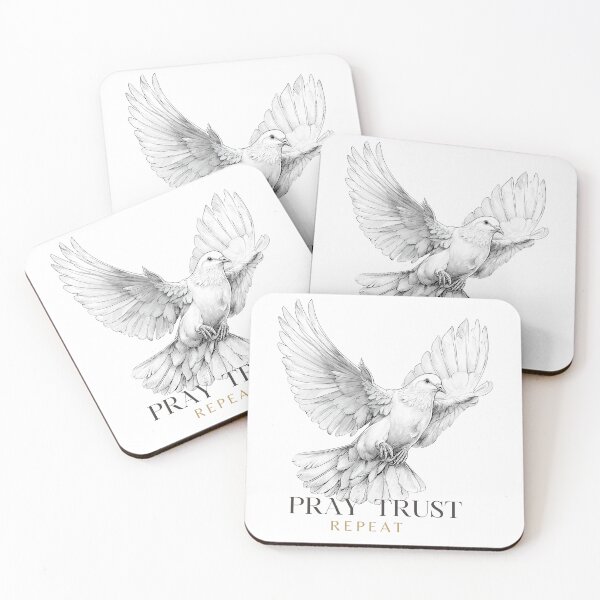 Item preview, Faith Dove T-Shirt – PRAY TRUST REPEAT Christian Tee designed and sold by Anastasiia Yurevych.