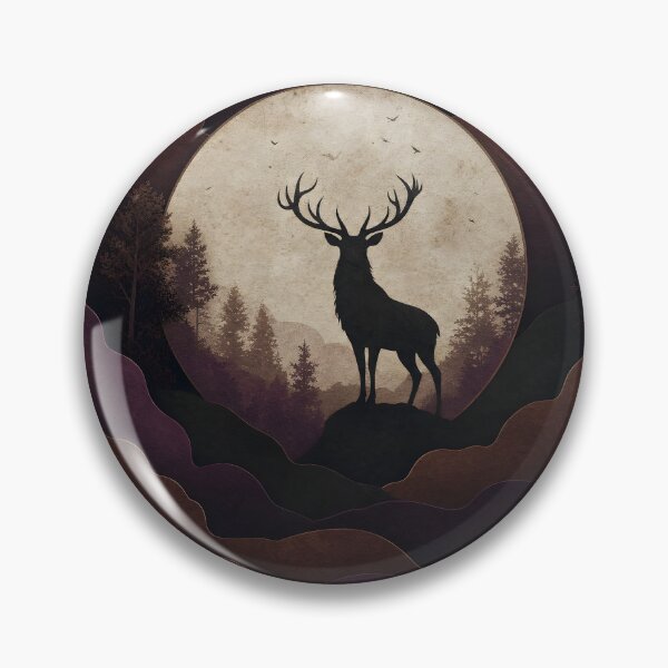 Item preview, Divine Damson Mystical Forest Stag Silhouette Art designed and sold by Glitchart66.
