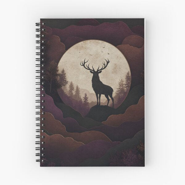 Item preview, Divine Damson Mystical Forest Stag Silhouette Art designed and sold by Glitchart66.