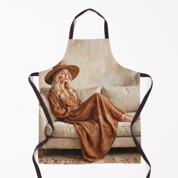 Item preview, Painting Boho Woman on sofa in earth colors designed and sold by TYA - Take Your Art.