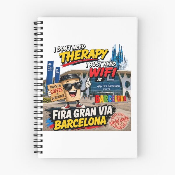 Item preview, Don’t Need Therapy, I Just Need WiFi at Fira Gran Via Barcelona – Funny Coffee & Deadline Travel T-Shirt | Barcelona Convention Humor Graphic Tee designed and sold by Sushikidsntod.