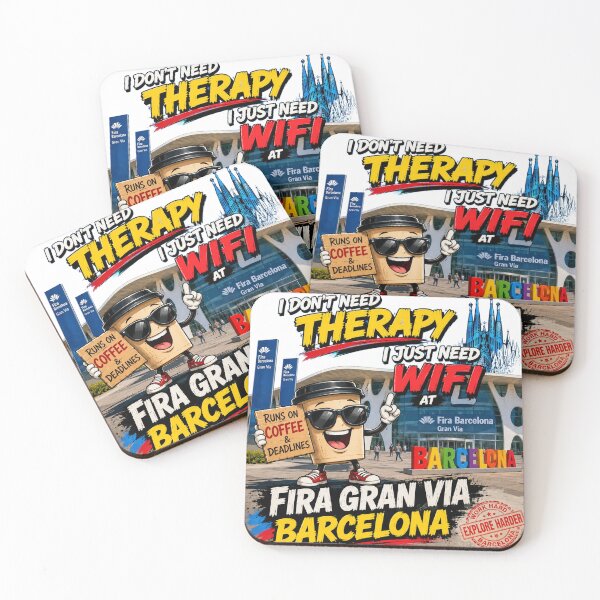 Item preview, Don’t Need Therapy, I Just Need WiFi at Fira Gran Via Barcelona – Funny Coffee & Deadline Travel T-Shirt | Barcelona Convention Humor Graphic Tee designed and sold by Sushikidsntoddlers.
