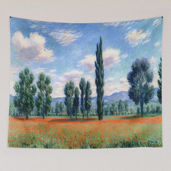 Item preview, Poppy Field in Giverny: Impression of Scarlet Blossoms, Sunlit Meadows designed and sold by artdesignsnow.