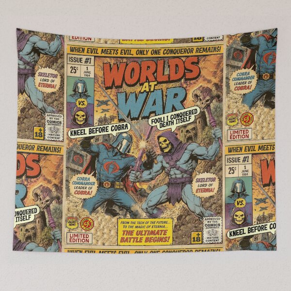 Item preview, Worlds At War Cartoon Vintage Retro Comic Cover Art designed and sold by Back2Collage.