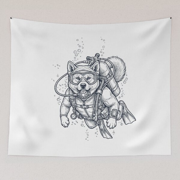 Item preview, Akita Scuba Diving Diver Dog Owner designed and sold by TerryConnells.