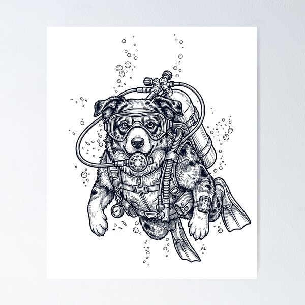 Item preview, Australian Shepherd Scuba Diving Diver Dog Owner designed and sold by TerryConnells.