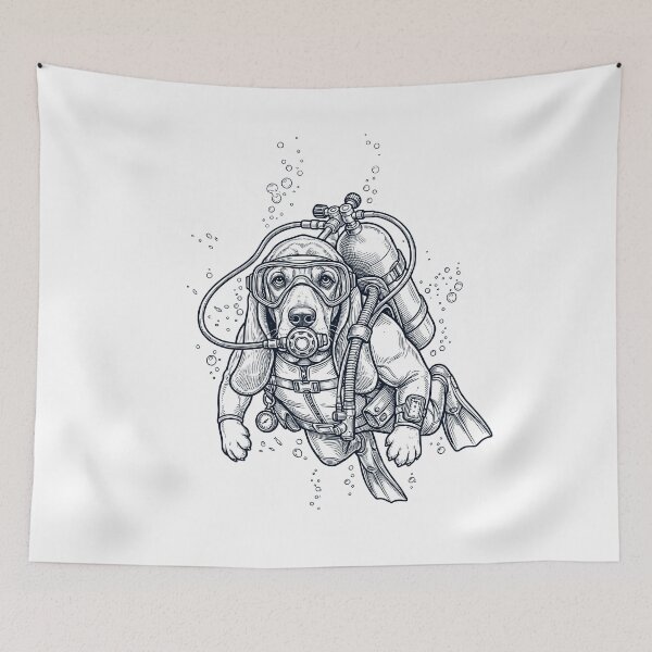 Item preview, Basset Hound Scuba Diving Diver Dog Owner designed and sold by TerryConnells.