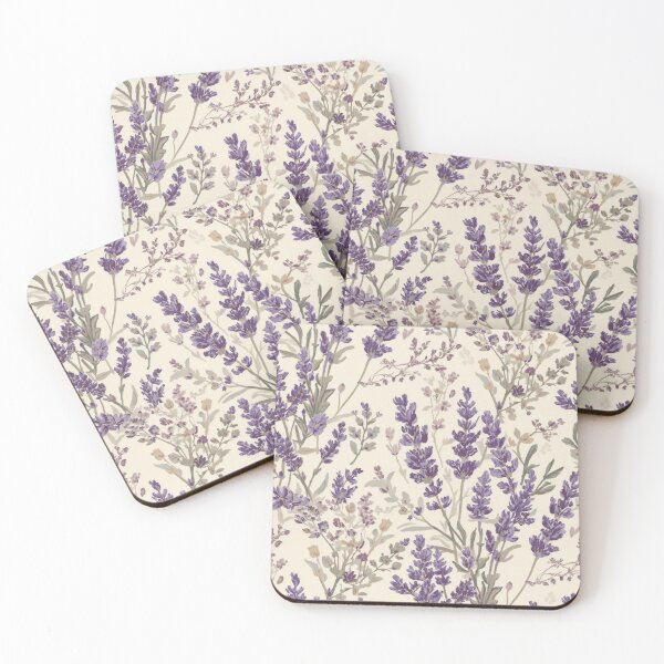 Item preview, Minimal Lavender Sprig Pattern | Delicate Floral on Cream designed and sold by lavanya11.