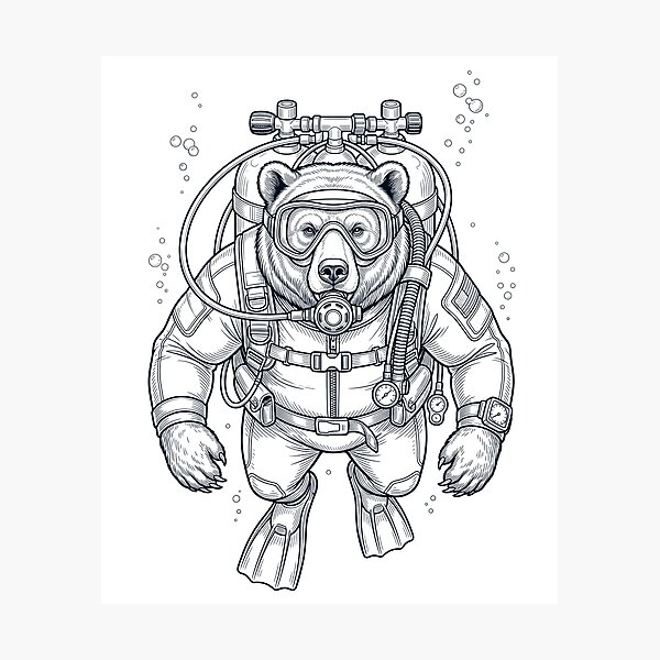 Item preview, Oso buceador amante de los animales designed and sold by TerryConnells.