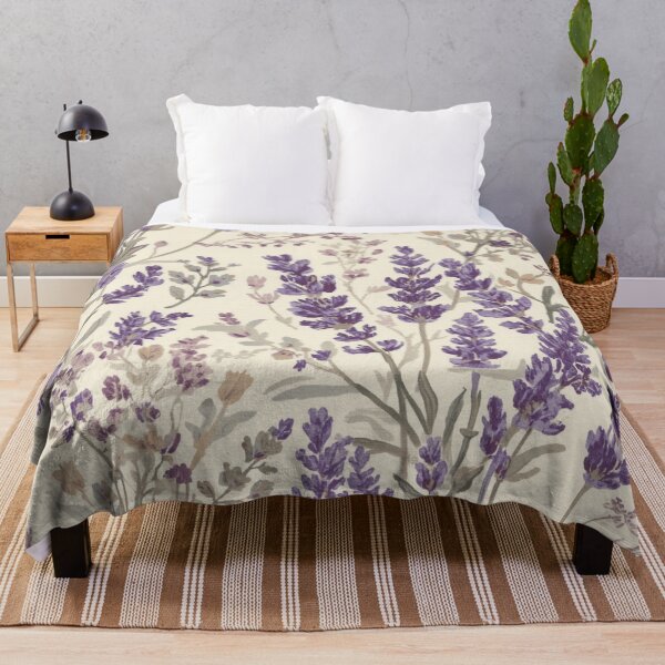 Item preview, Minimal Lavender Sprig Pattern | Delicate Floral on Cream designed and sold by lavanya11.