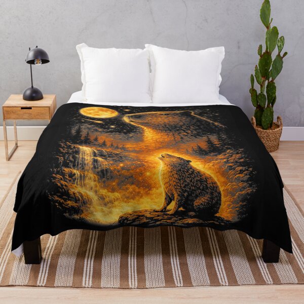 Item preview, Capybara Wolf Moon Waterfall Forest Wildlife Nature Lover designed and sold by AmaXONIC.