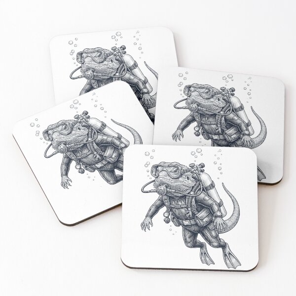 Item preview, Bearded Dragon Scuba Diving Diver Animal Lover designed and sold by TerryConnells.