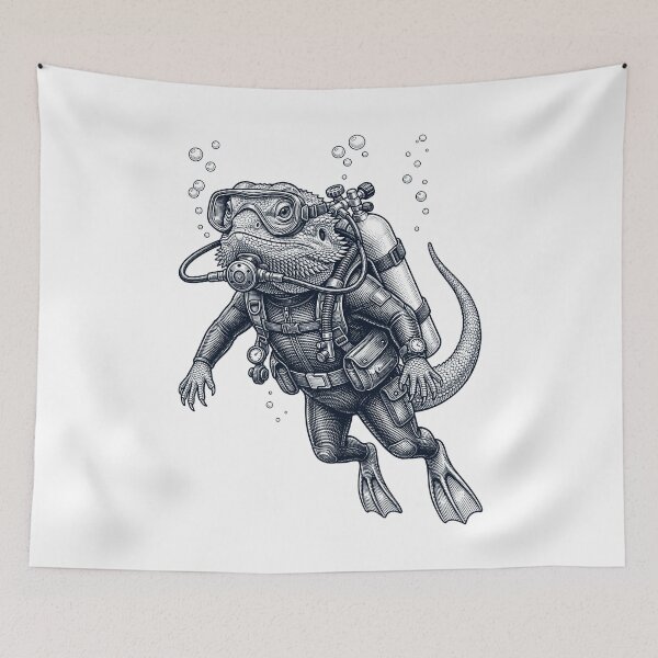 Item preview, Bearded Dragon Scuba Diving Diver Animal Lover designed and sold by TerryConnells.