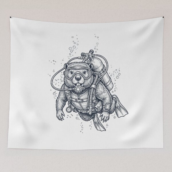 Item preview, Beaver Scuba Diving Diver Animal Lover designed and sold by TerryConnells.