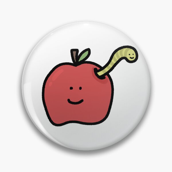 Item preview, Cute apple with worm  designed and sold by TwinkleFrogs.