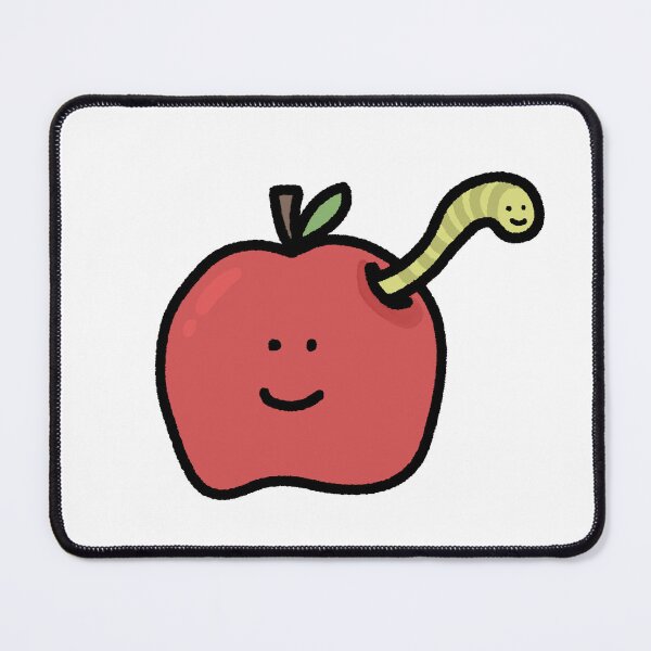 Item preview, Cute apple with worm designed and sold by TwinkleFrogs.